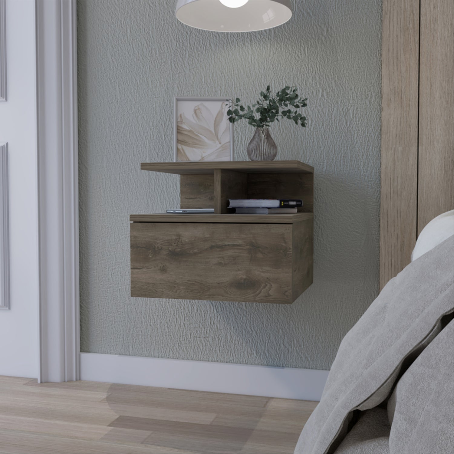 VELADOR FMFURNITURE FLOTANTE 1 CAJÓN FM 007O CAFÉ OSCURO - 5
