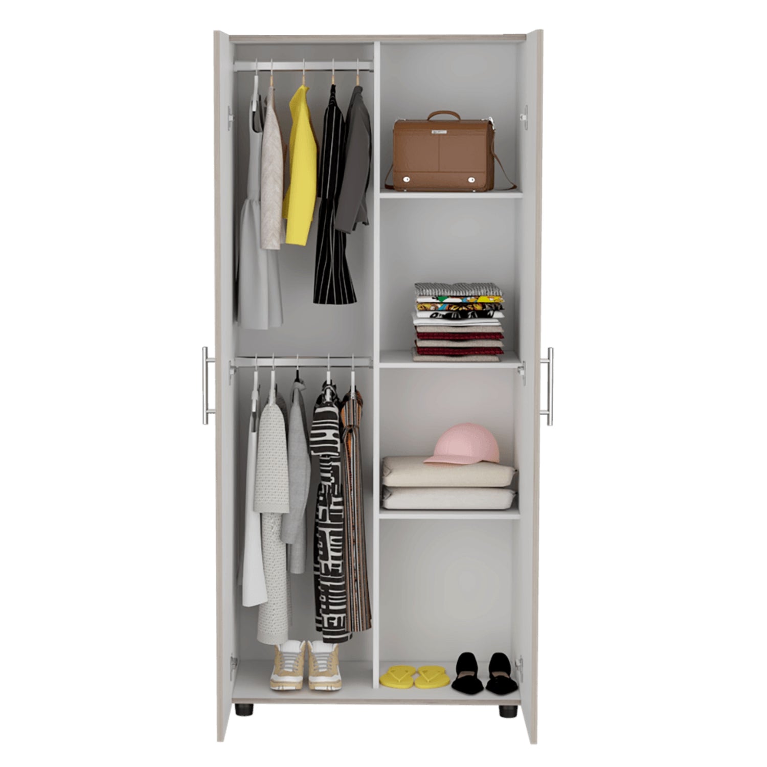 CLOSET FMFURNITURE 2 PUERTAS FM 021G CLARO GRIS - 3