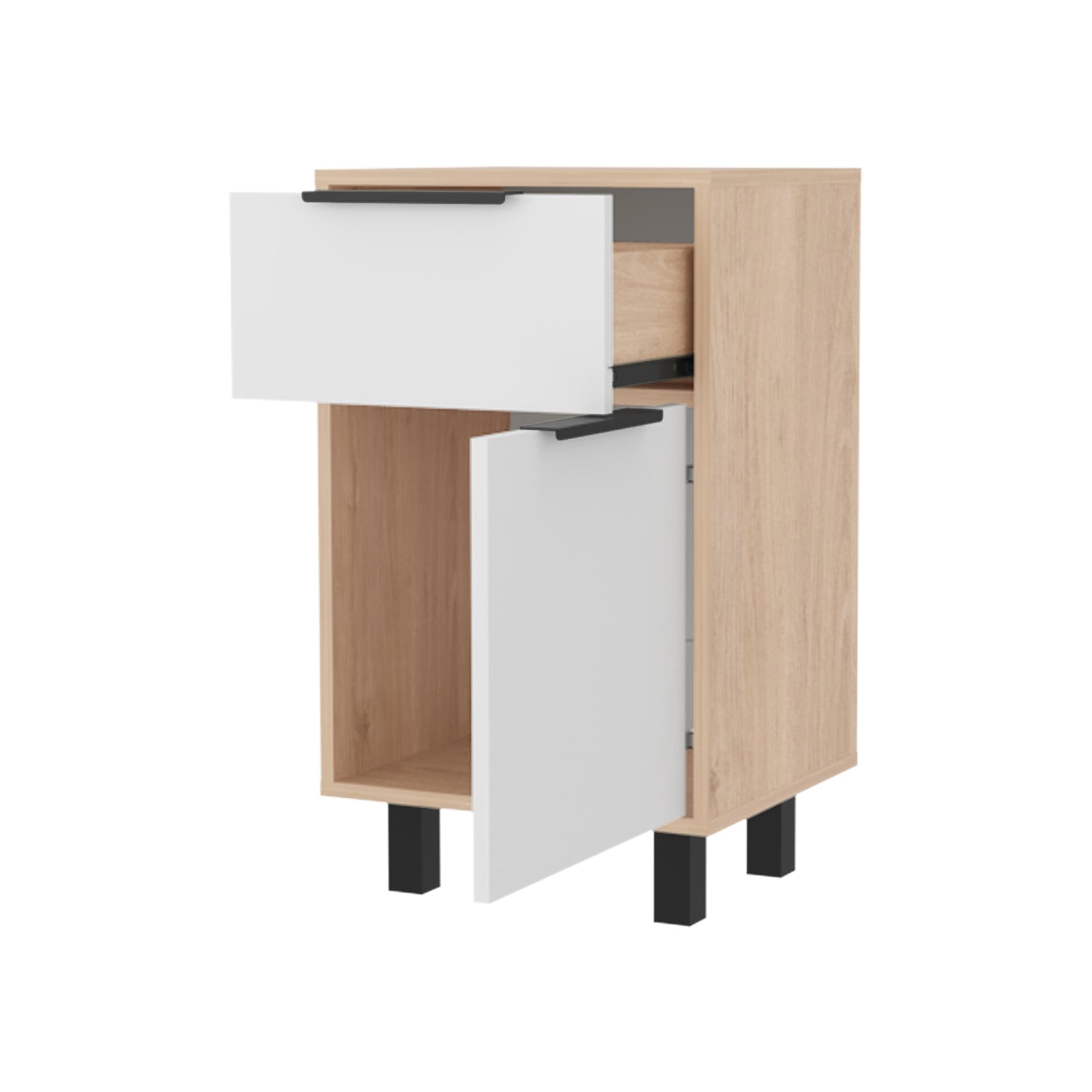 VELADOR FMFURNITURE 1 CAJÓN 1 PUERTA FM 002A CAFÉ CLARO - 2