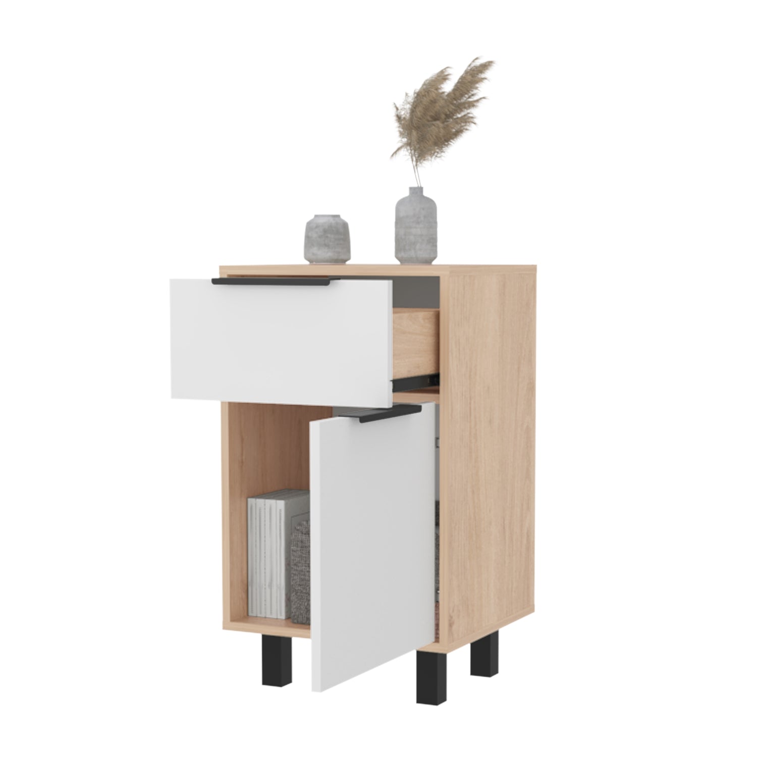 VELADOR FMFURNITURE 1 CAJÓN 1 PUERTA FM 002A CAFÉ CLARO - 4