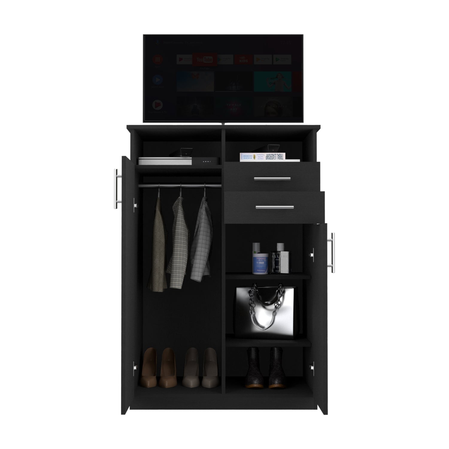 CLOSET FMFURNITURE 2 PUERTAS 2 CAJONES FM 022N NEGRO - 3