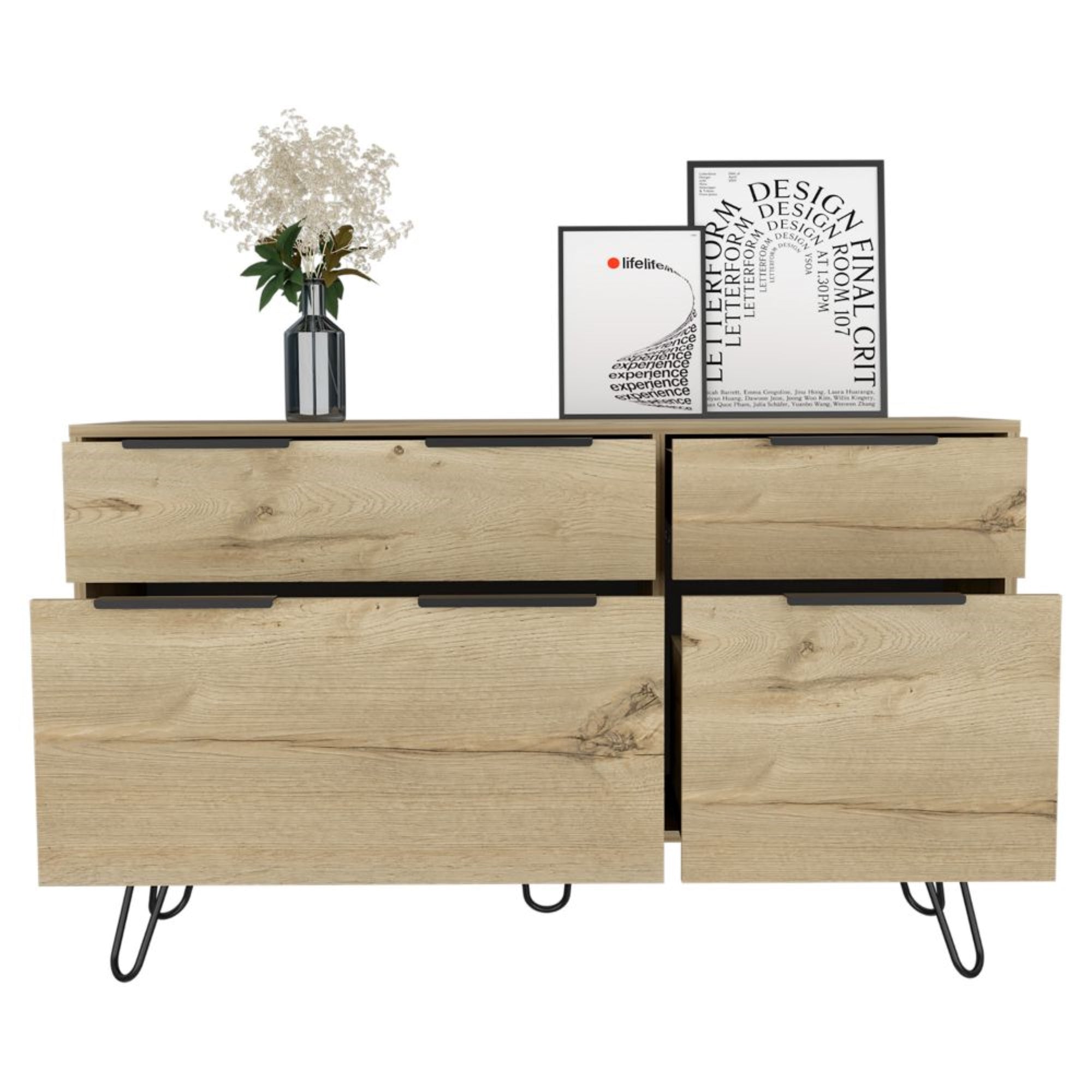 COMODA FMFURNITURE 4 CAJONES FM 006C CAFE CLARO - 3