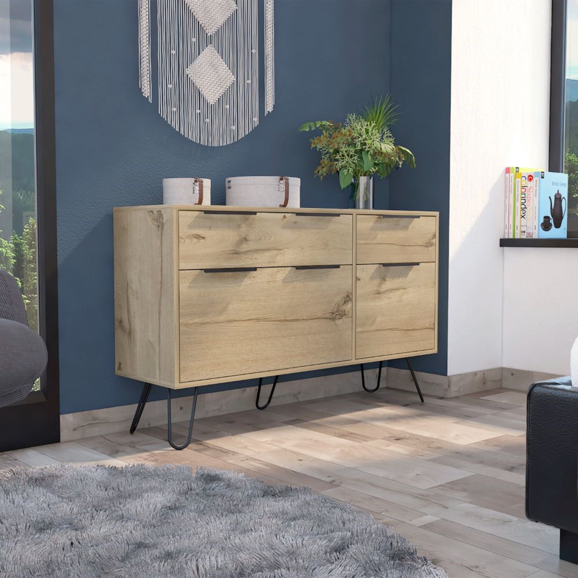 COMODA FMFURNITURE 4 CAJONES FM 006C CAFE CLARO - 5