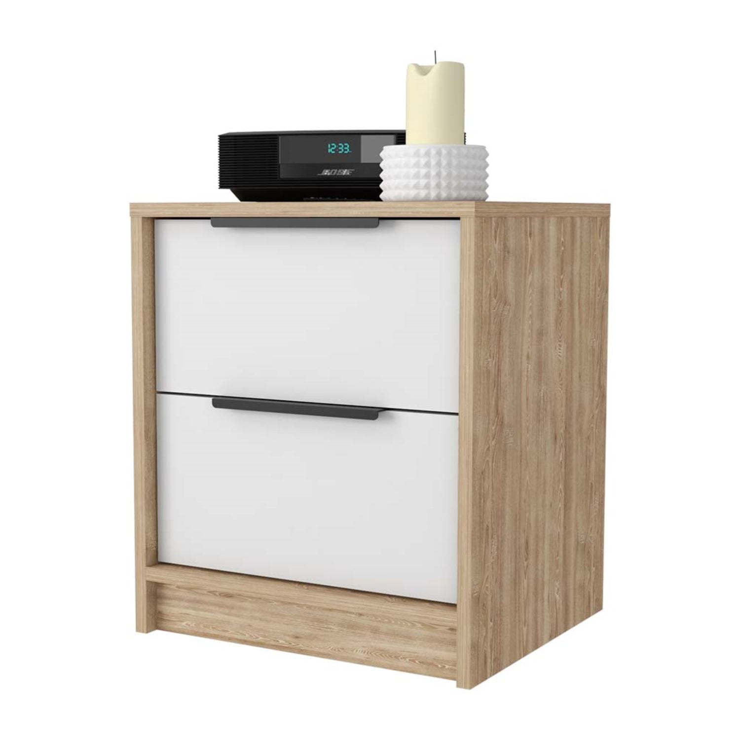 VELADOR FMFURNITURE 2 CAJONES FM 001C CAFE CLARO - 3