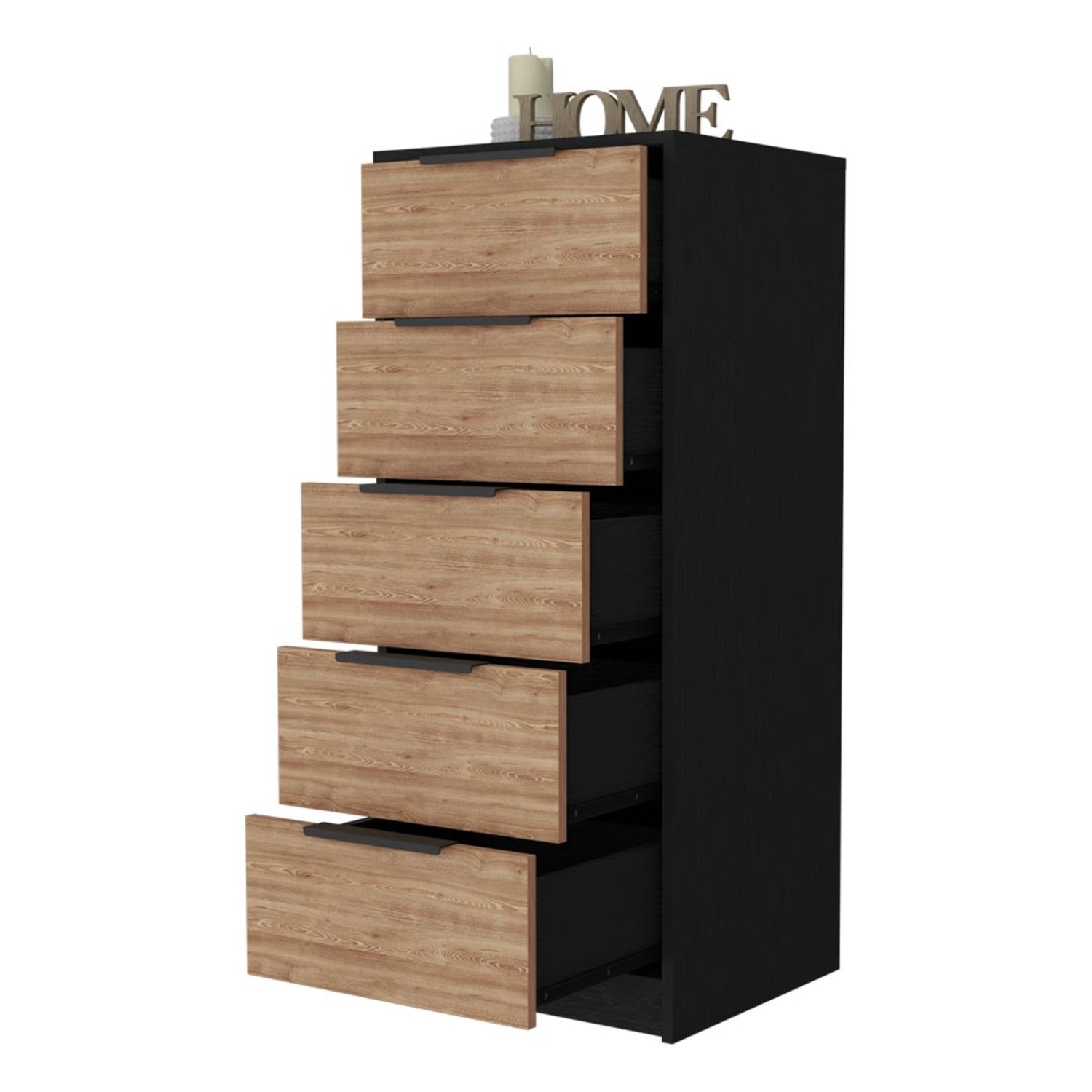 COMODA FMFURNITURE 5 CAJONES FM 002N NEGRO - 4