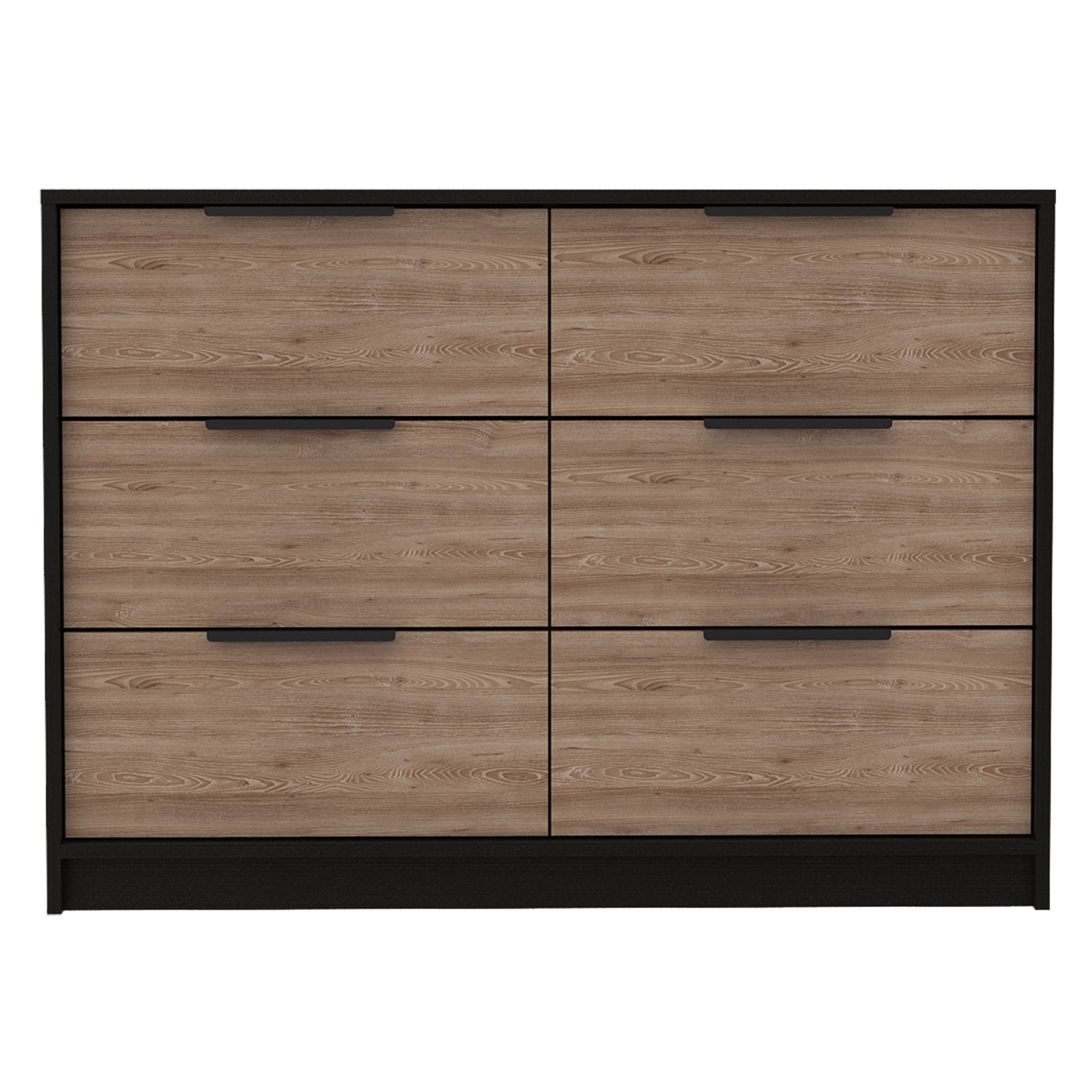 COMODA FMFURNITURE 4 CAJONES 2 PUERTAS FM 003N CAFE CLARO NEGRO - 1