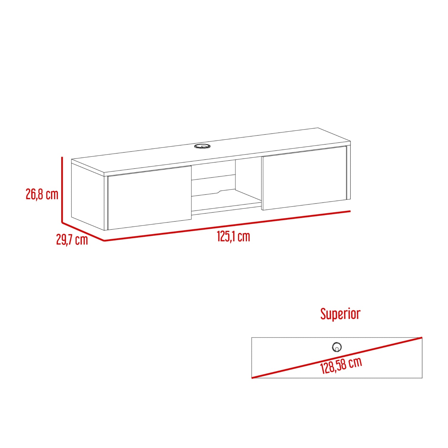 PANEL TV FMFURNITURE BLANCO 49' CON 2 PUERTAS FM 011B - 2