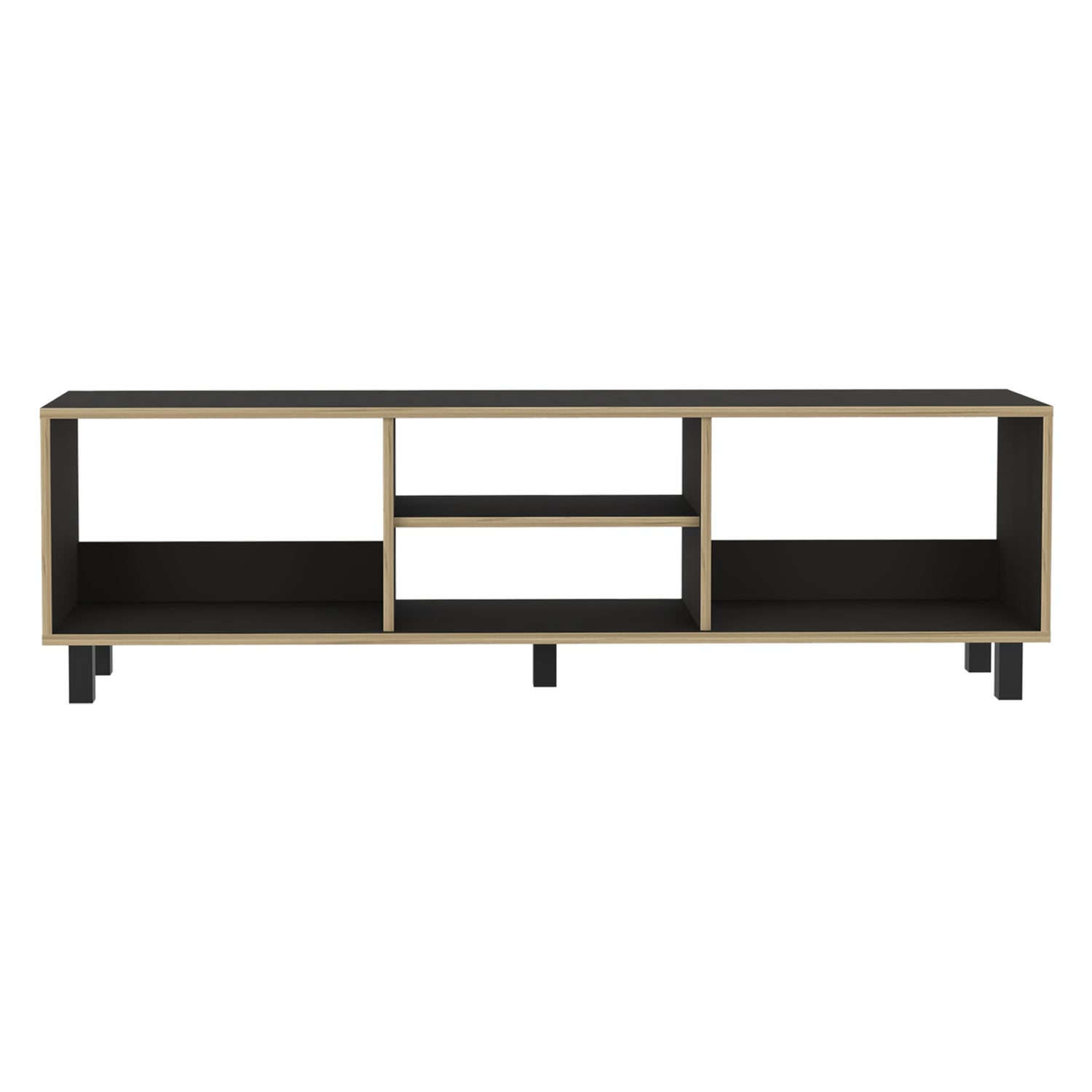 RACK TV FMFURNITURE NEGRO 70' CON 5 REPISAS FM-033N CAFÉ CLARO - 2