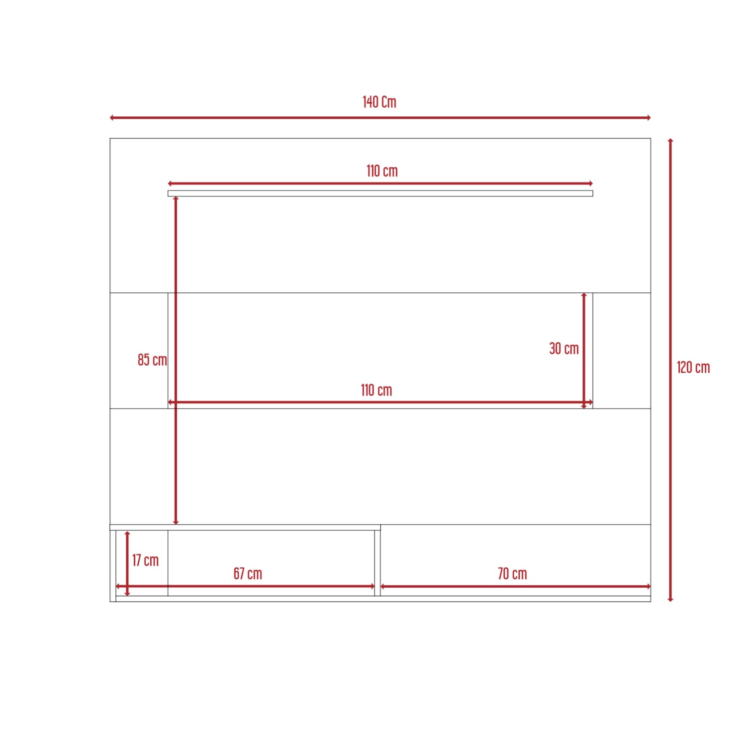 PANEL TV FMFURNITURE CAFÉ CLARO 55' FM 010C - 7