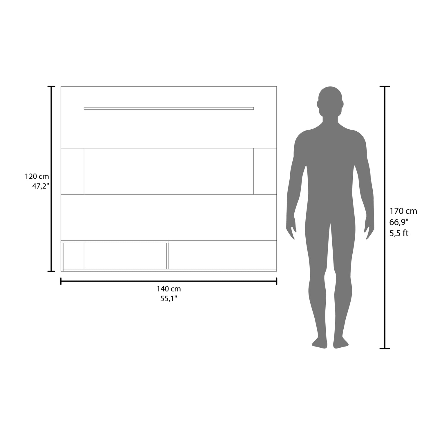 PANEL TV FMFURNITURE CAFE CLARO 55' 120X140X31.5 CM FM 001C - 6