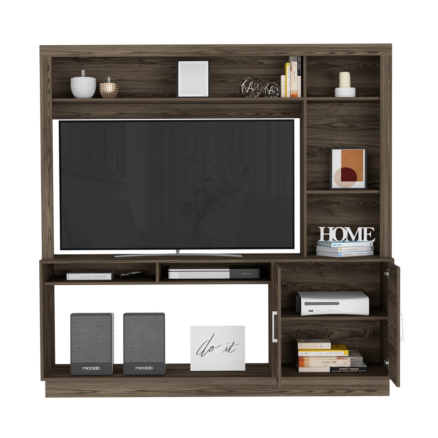 ESTANTE FMFURNITURE CAFÉ OSCURO TV 55' 2 PUERTAS FM 041C - 3