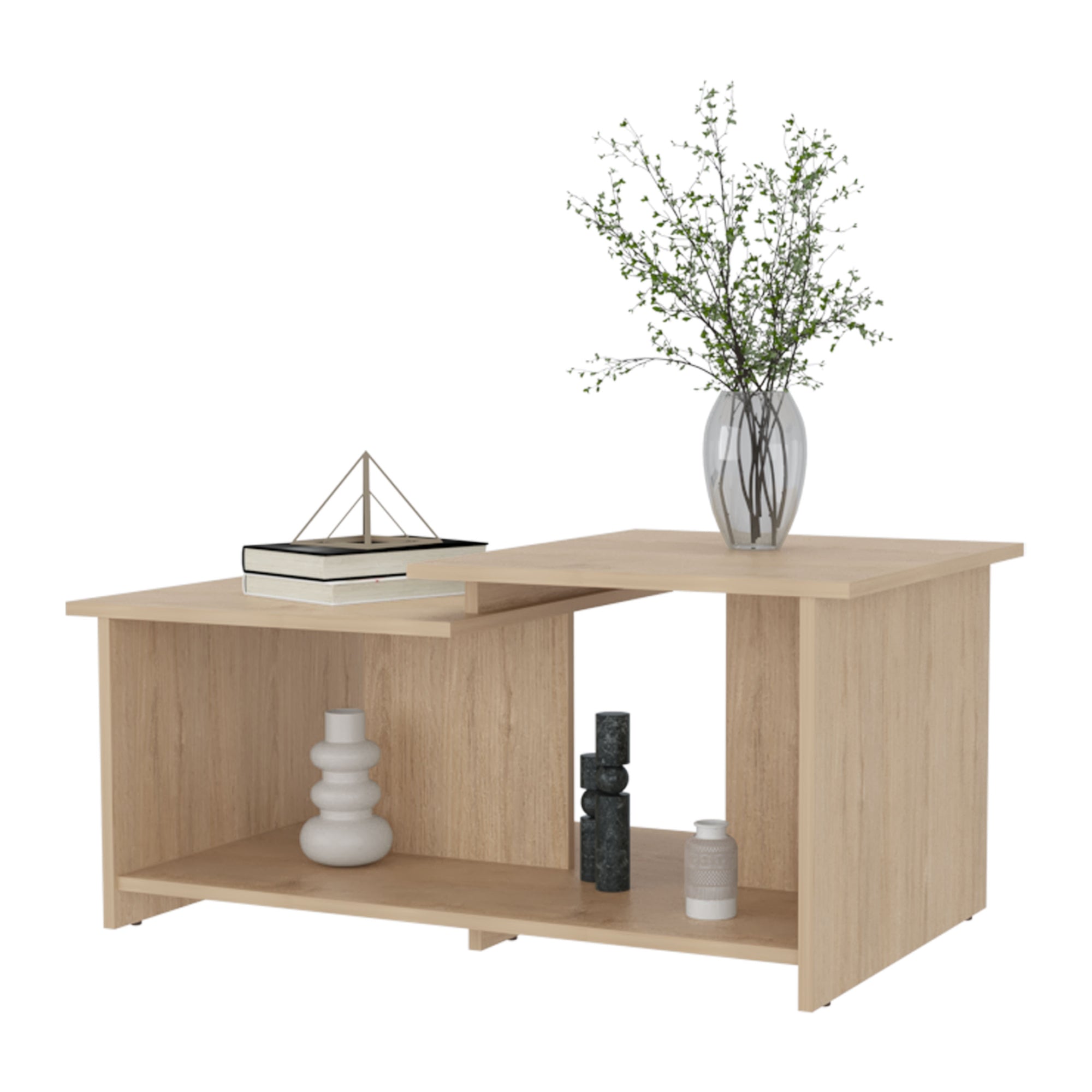 MESA CENTRO FMFURNITURE RECTANGULAR FM 016C CAFE CLARO - 3