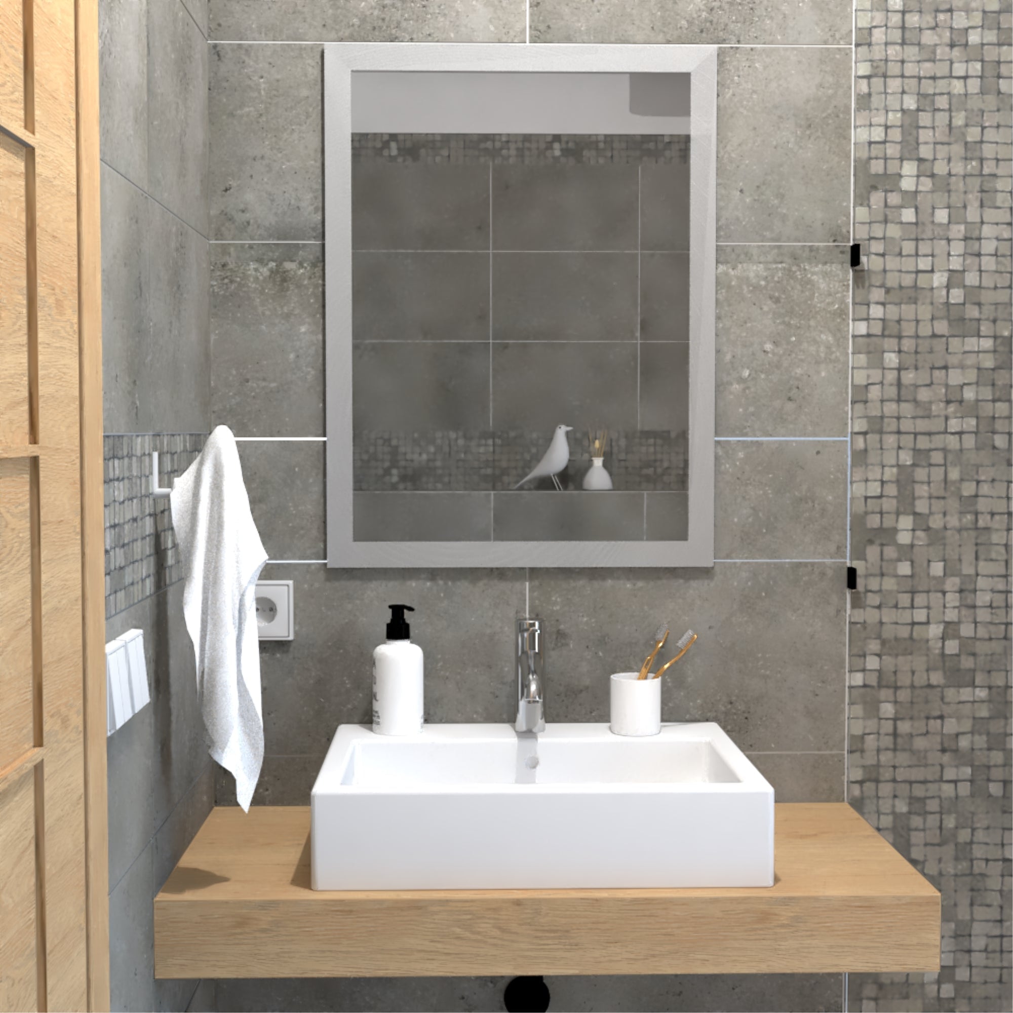 ESPEJO FMFURNITURE RECTANGULAR 80X60X1.9 CM FM 060 VIDRIO - 1
