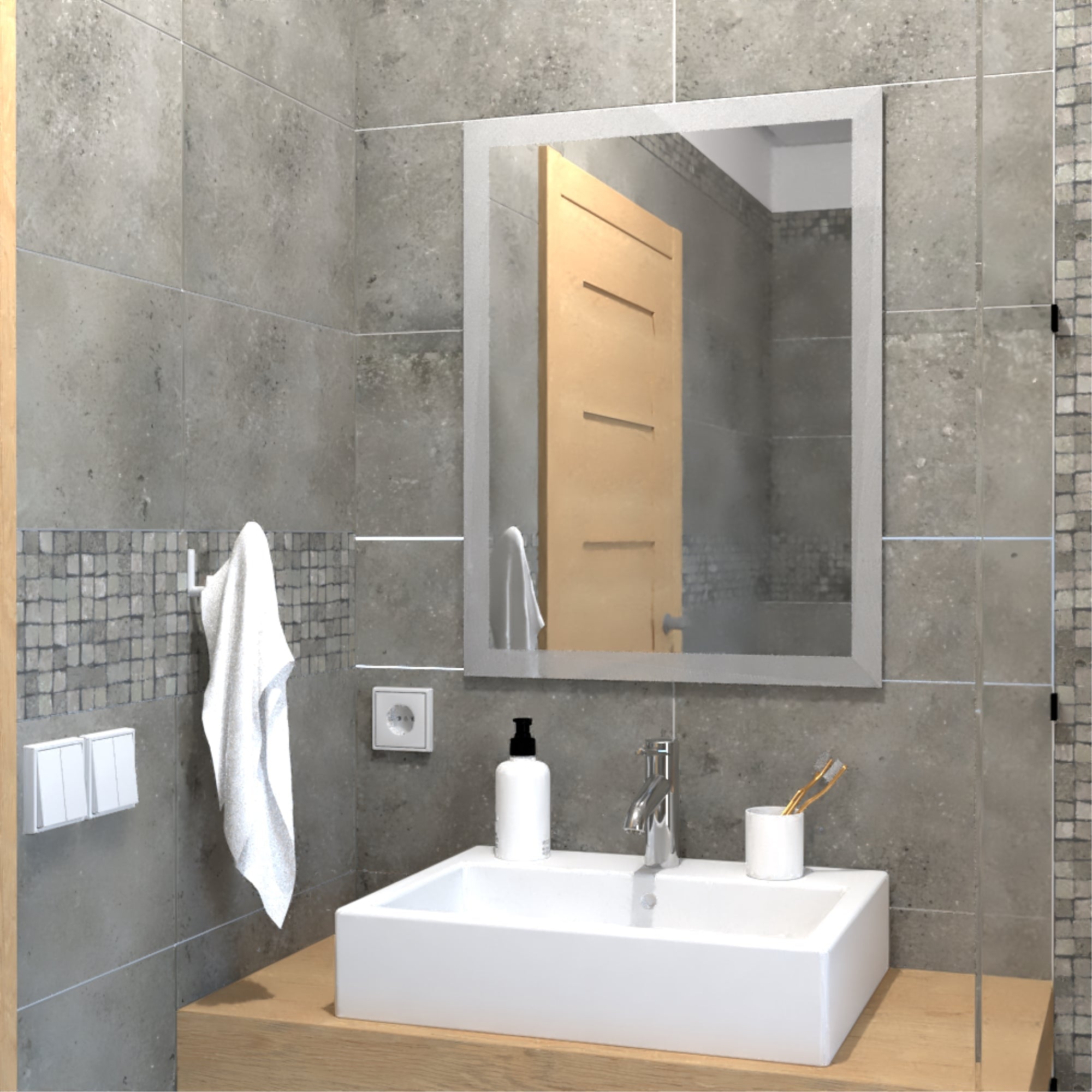 ESPEJO FMFURNITURE RECTANGULAR 80X60X1.9 CM FM 060 VIDRIO - 2