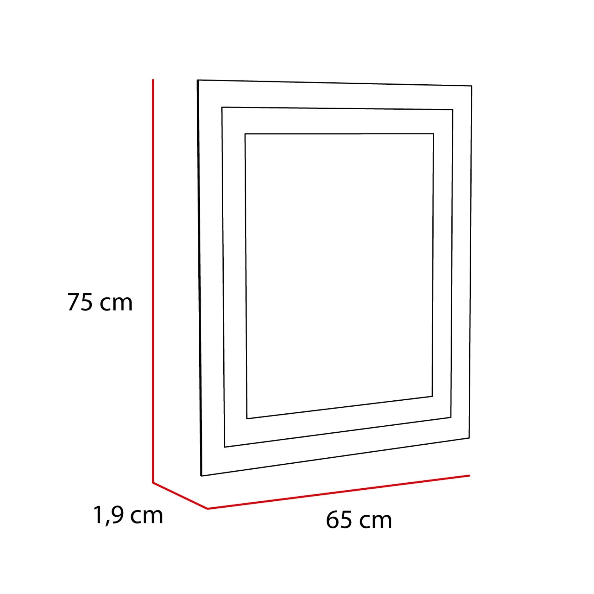 ESPEJO FMFURNITURE RECTANGULAR 65X75X1.9 CM FM 066 VIDRIO - 4