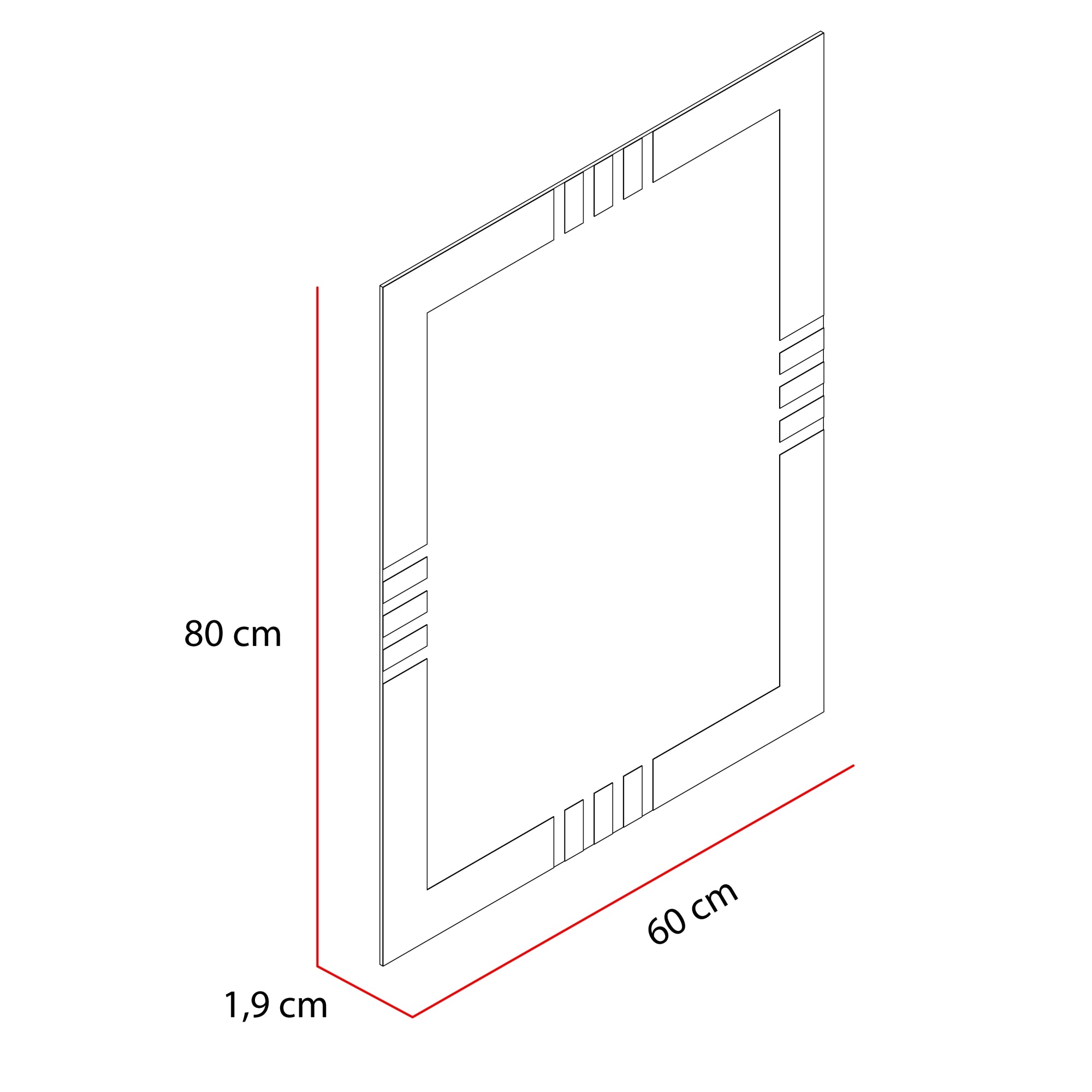 ESPEJO FMFURNITURE RECTANGULAR 80X60X1.9 CM FM 061 VIDRIO - 4