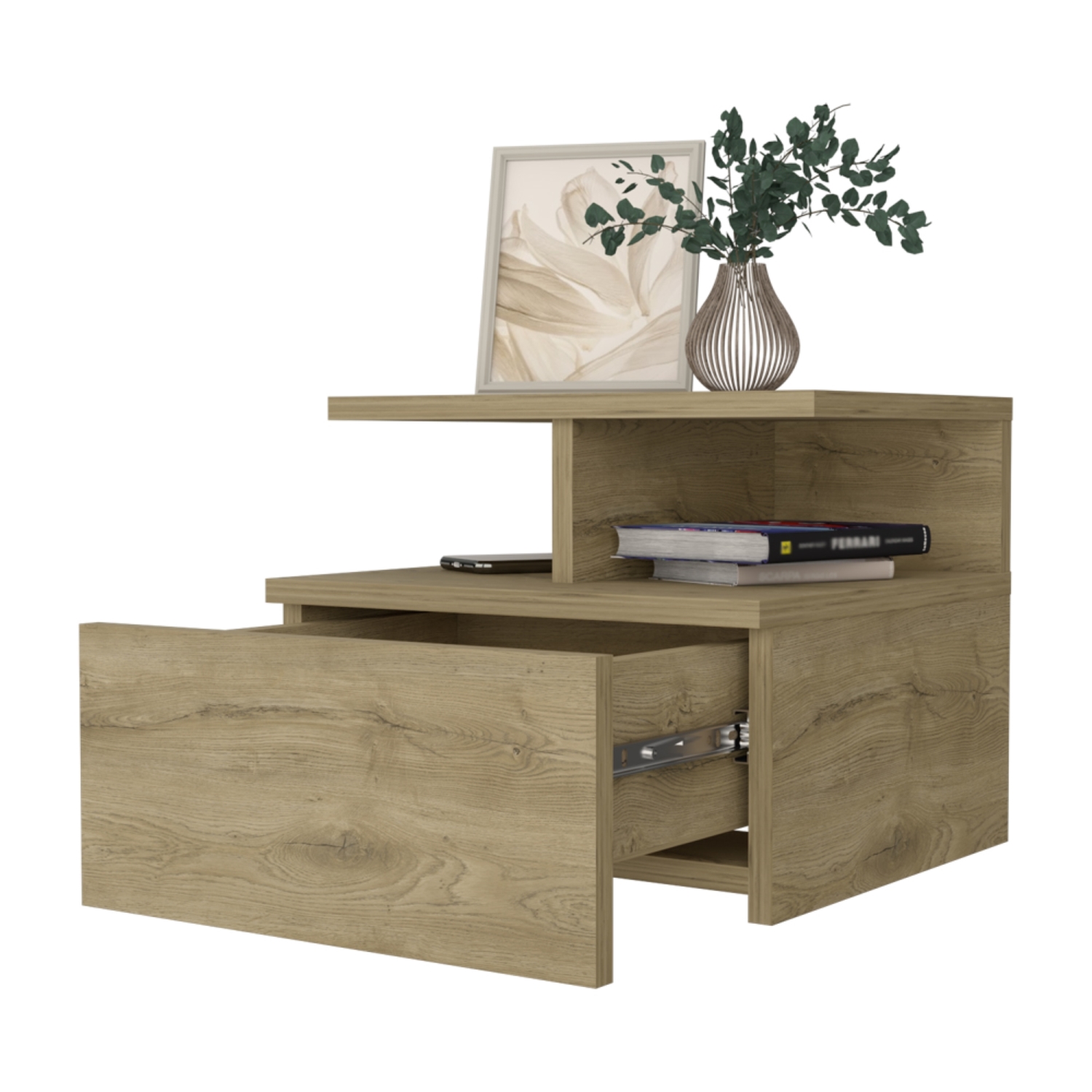 VELADOR FMFURNITURE FLOTANTE 1 CAJÓN FM 007C CAFE CLARO - 4
