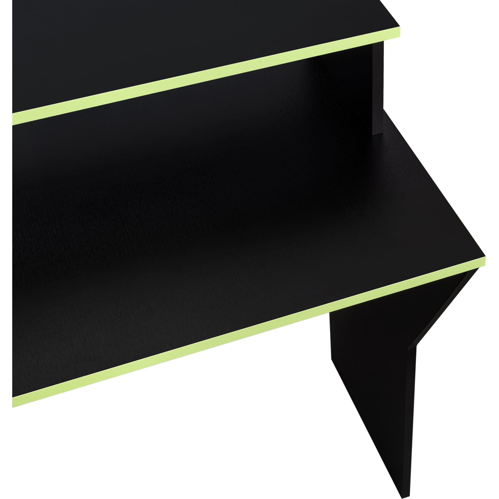 ESCRITORIO GAMER EN L FM-046O - NEGRO Y CANTO VERDE - 5