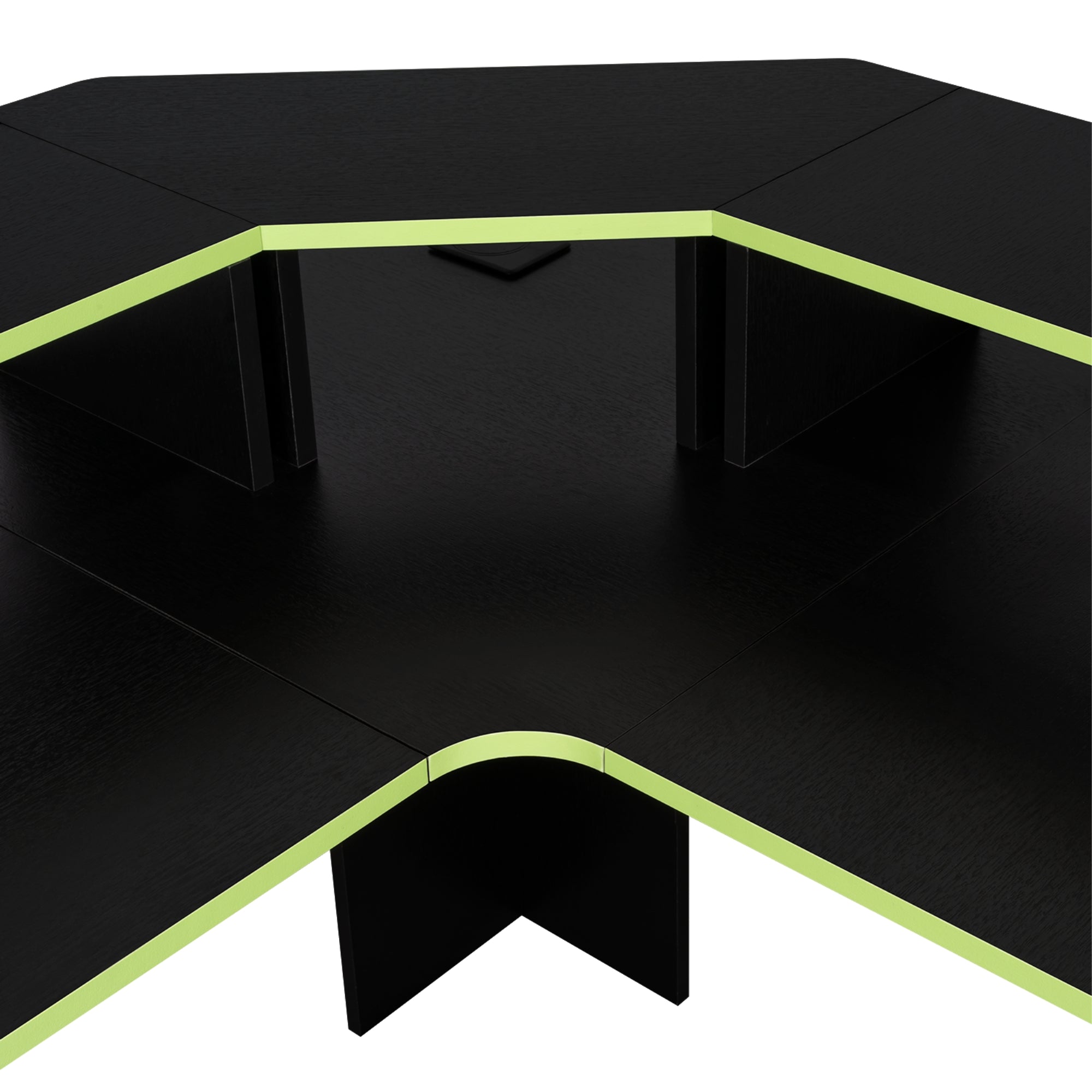 ESCRITORIO GAMER EN L FM-046O - NEGRO Y CANTO VERDE - 6