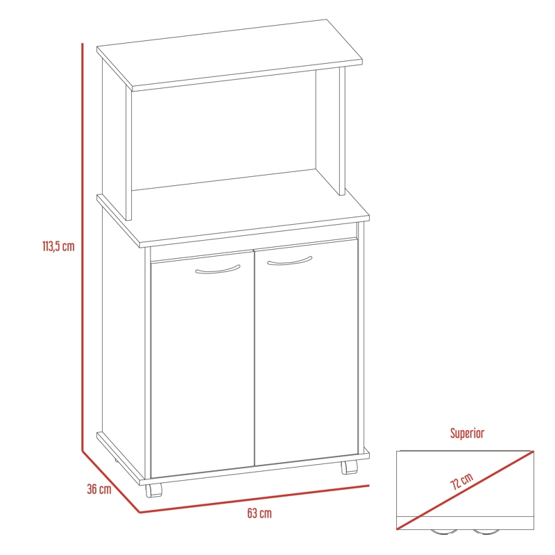 MUEBLE MICROONDAS 2 PUERTAS FM-010B BLANCO - 3