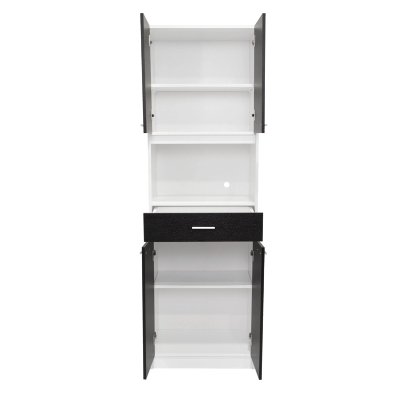 MUEBLE MICROONDAS 4 PUERTAS 1 CAJON FM-014B NEGRO Y BLANCO - 3