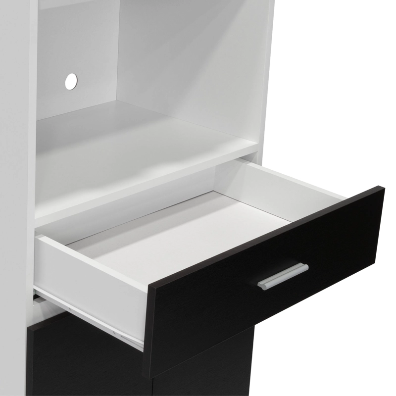 MUEBLE MICROONDAS 4 PUERTAS 1 CAJON FM-014B NEGRO Y BLANCO - 7