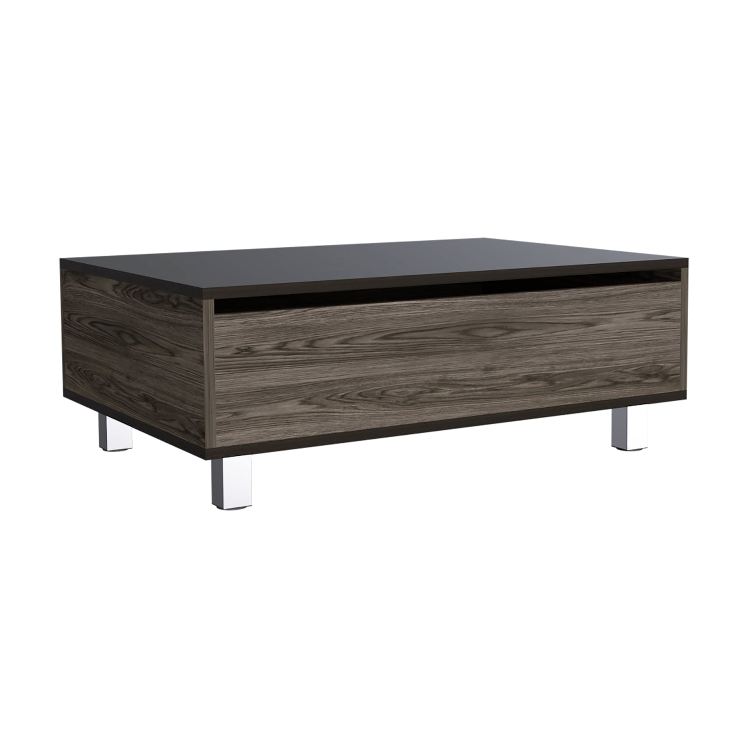MESA DE CENTRO EXTENSIBLE FM-002O - CAFE OSCURO / NEGRO - 1