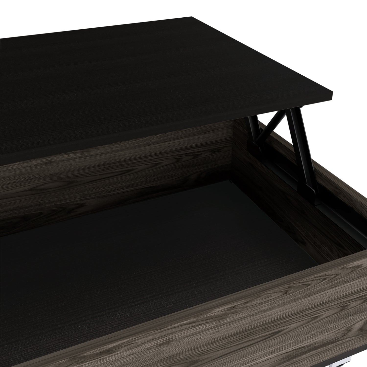 MESA DE CENTRO EXTENSIBLE FM-002O - CAFE OSCURO / NEGRO - 2