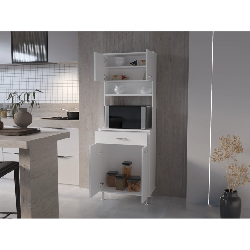 MUEBLE MICROONDAS 4 PUERTAS 1 CAJON FM-012B BLANCO - 10