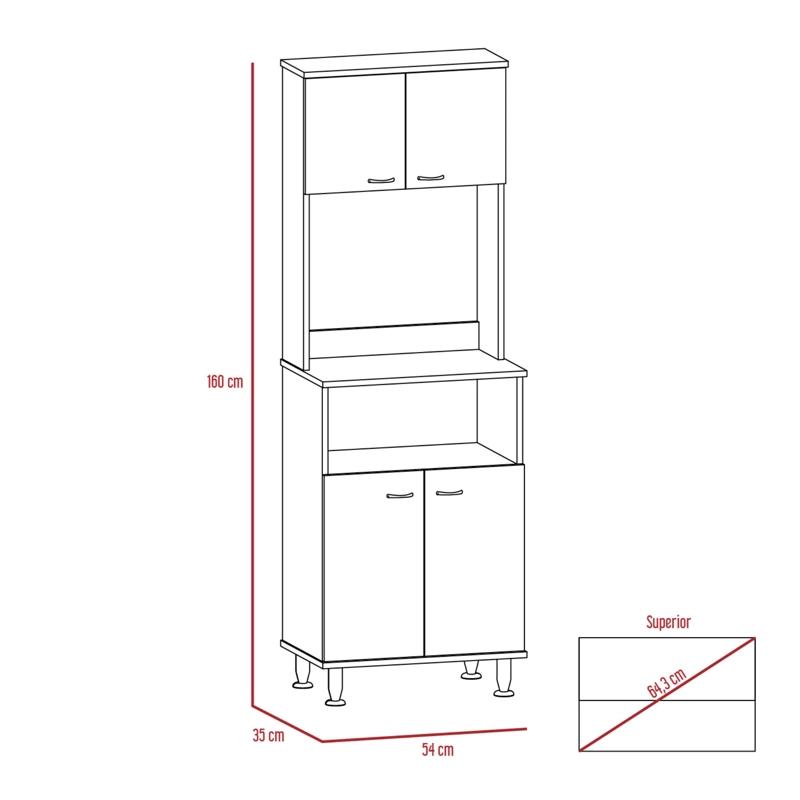 MUEBLE MICROONDAS 4 PUERTAS FM-011B BLANCO - 8