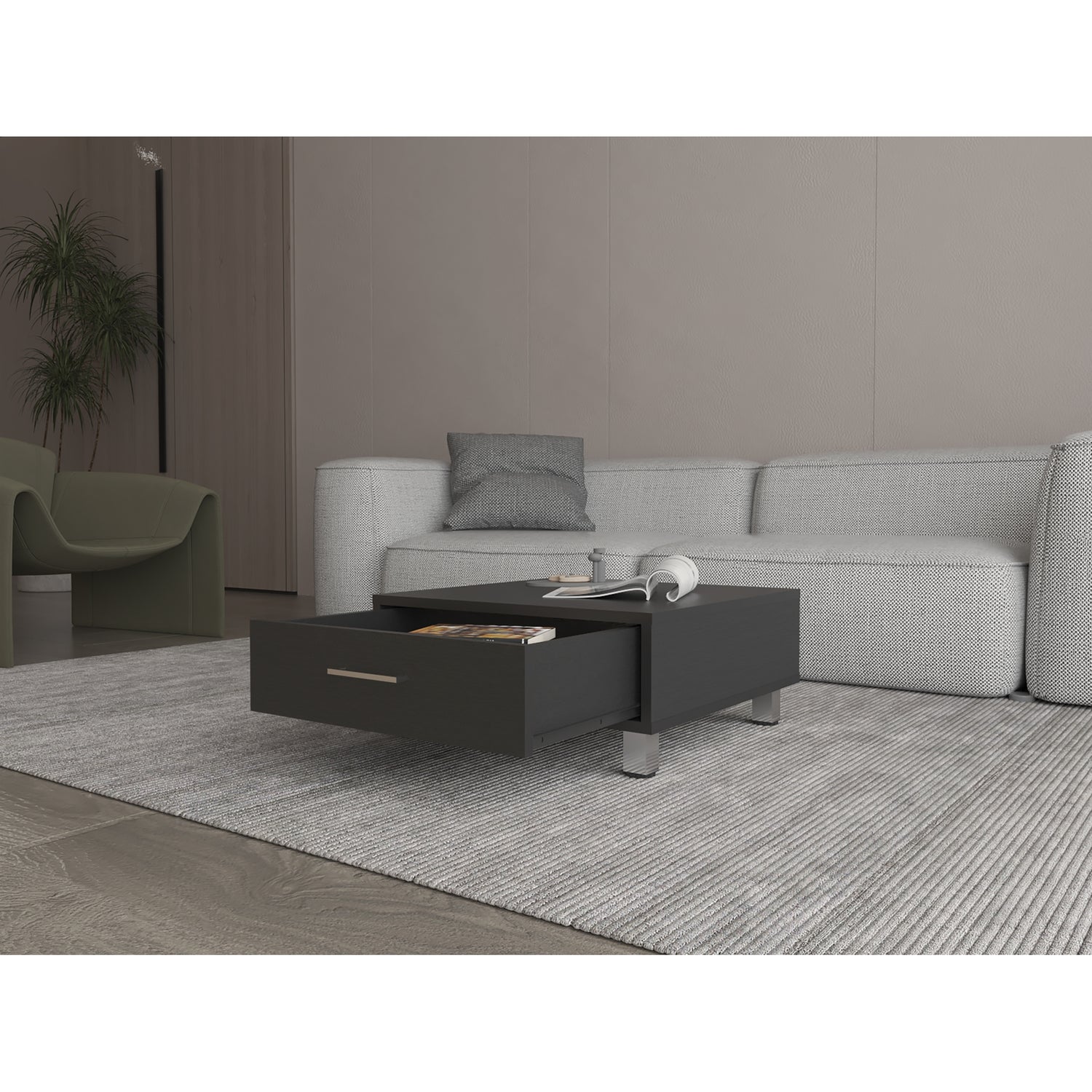 MESA DE CENTRO 1 CAJÓN FM-001N - NEGRO - 8