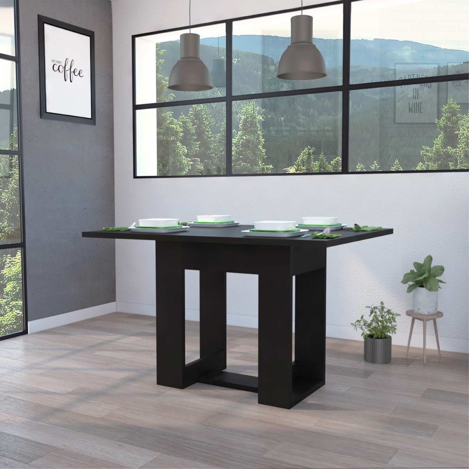 MESA DE COMEDOR FM-003N NEGRO - 5