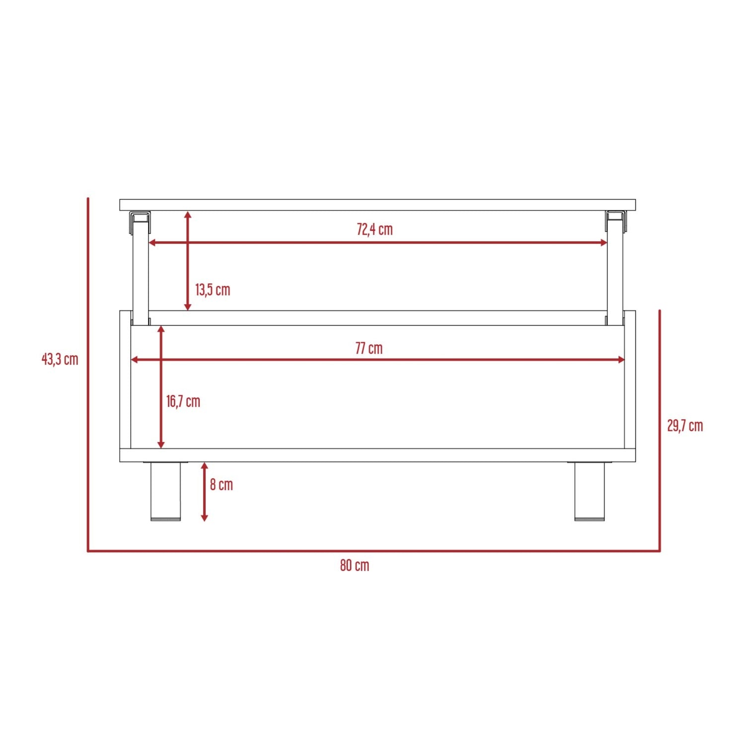 MESA DE CENTRO EXTENSIBLE FM-002G GRIS Y NEGRO - 9