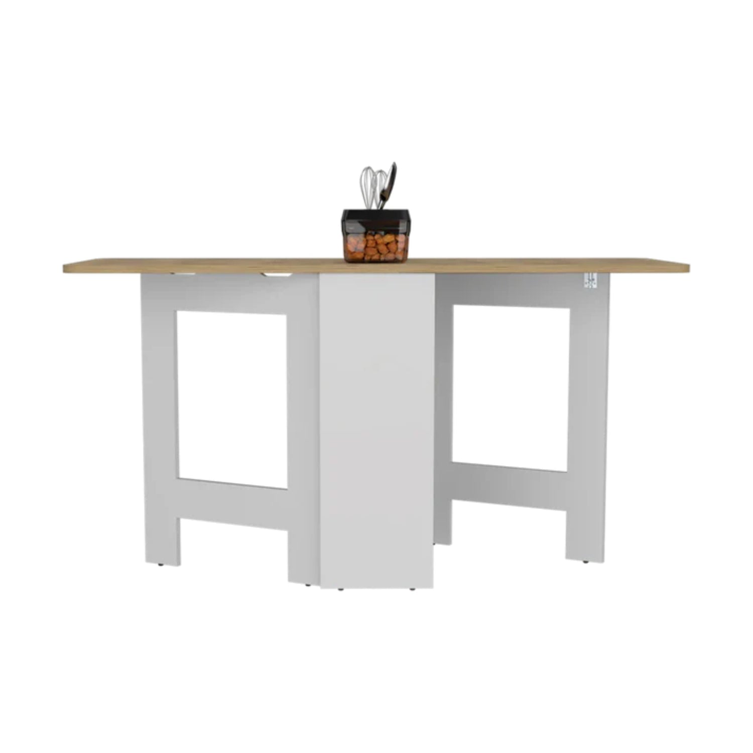 MESA PLEGABLE FM-001B - BLANCO Y CAFÉ CLARO - 4