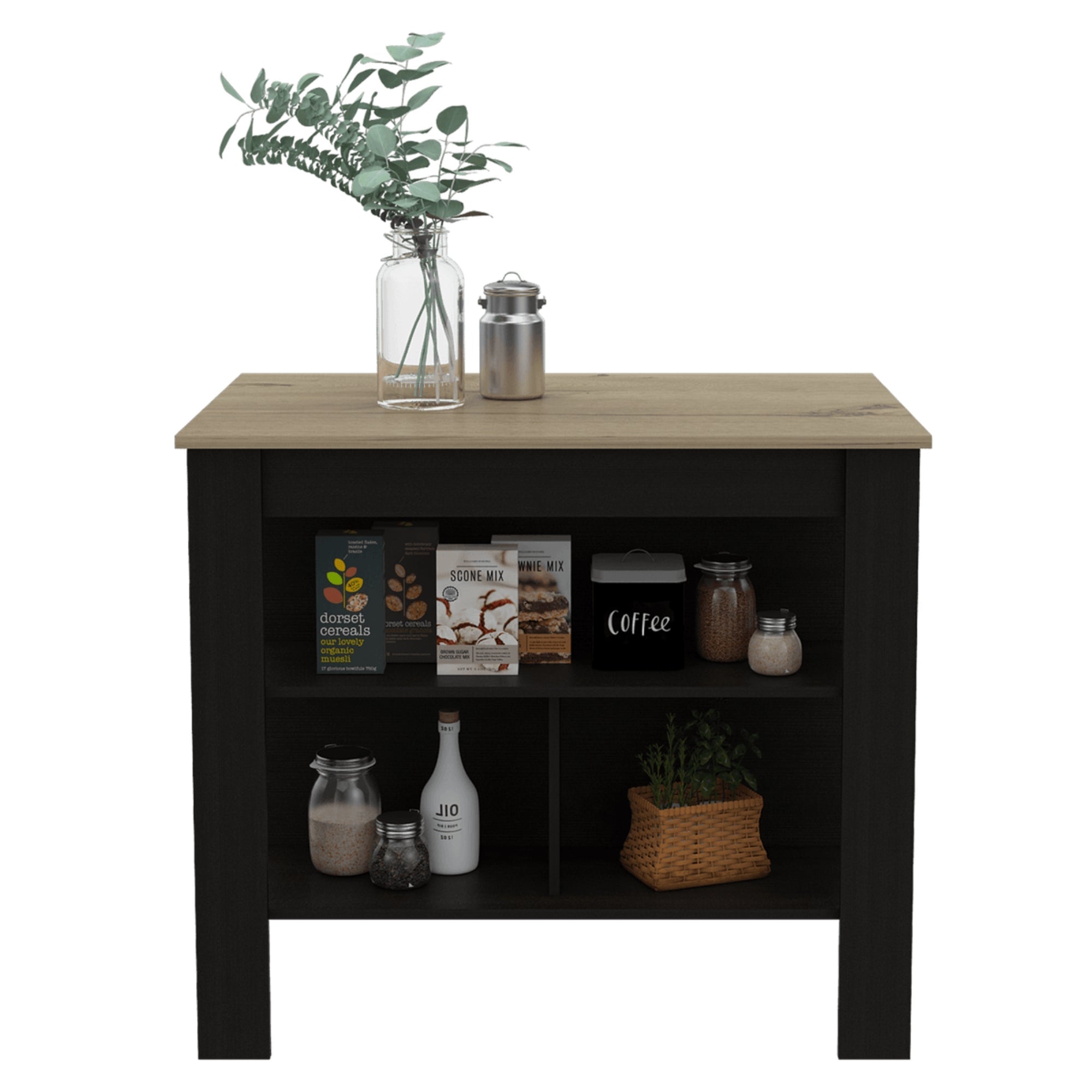 ISLA DE COCINA 103X70X90 CM FM-009N NEGRO Y CAFÉ CLARO - 4