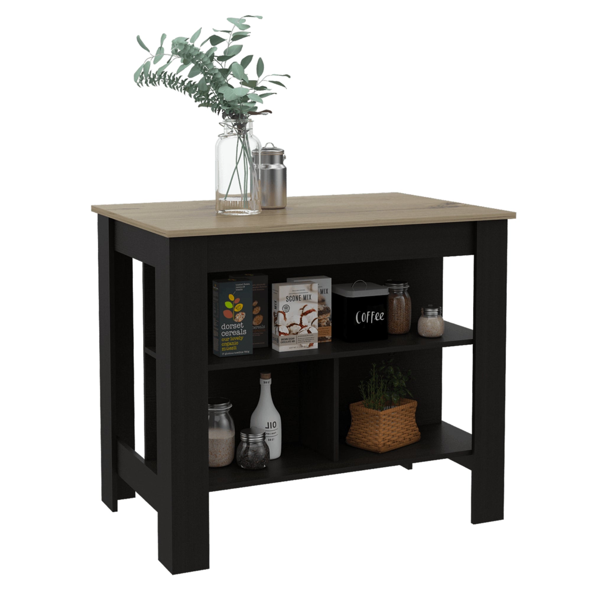 ISLA DE COCINA 103X70X90 CM FM-009N NEGRO Y CAFÉ CLARO - 5