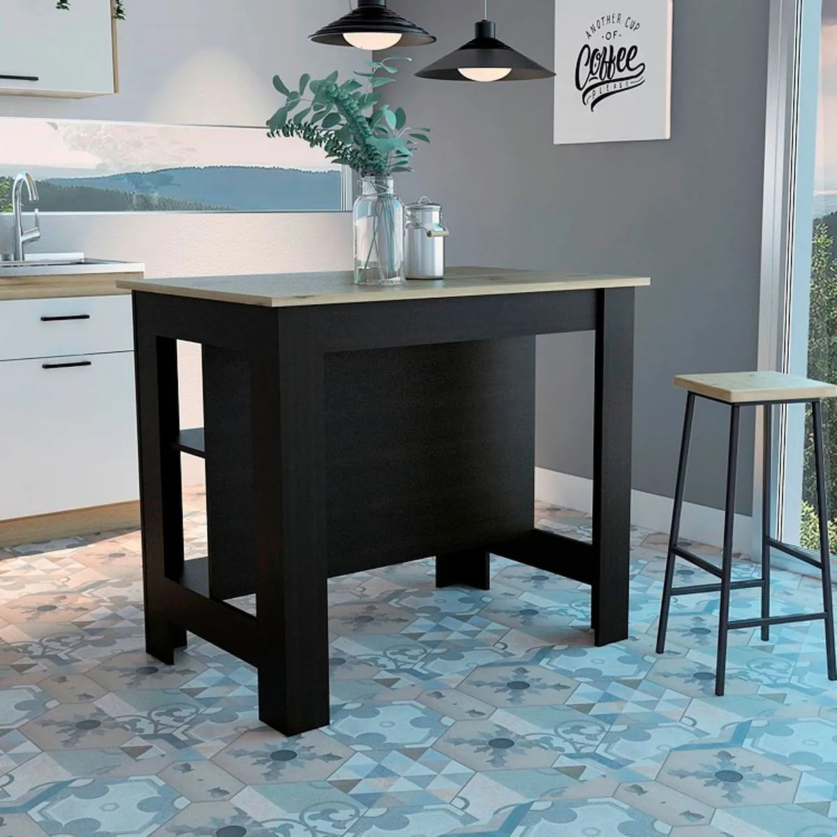 ISLA DE COCINA 103X70X90 CM FM-009N NEGRO Y CAFÉ CLARO - 7