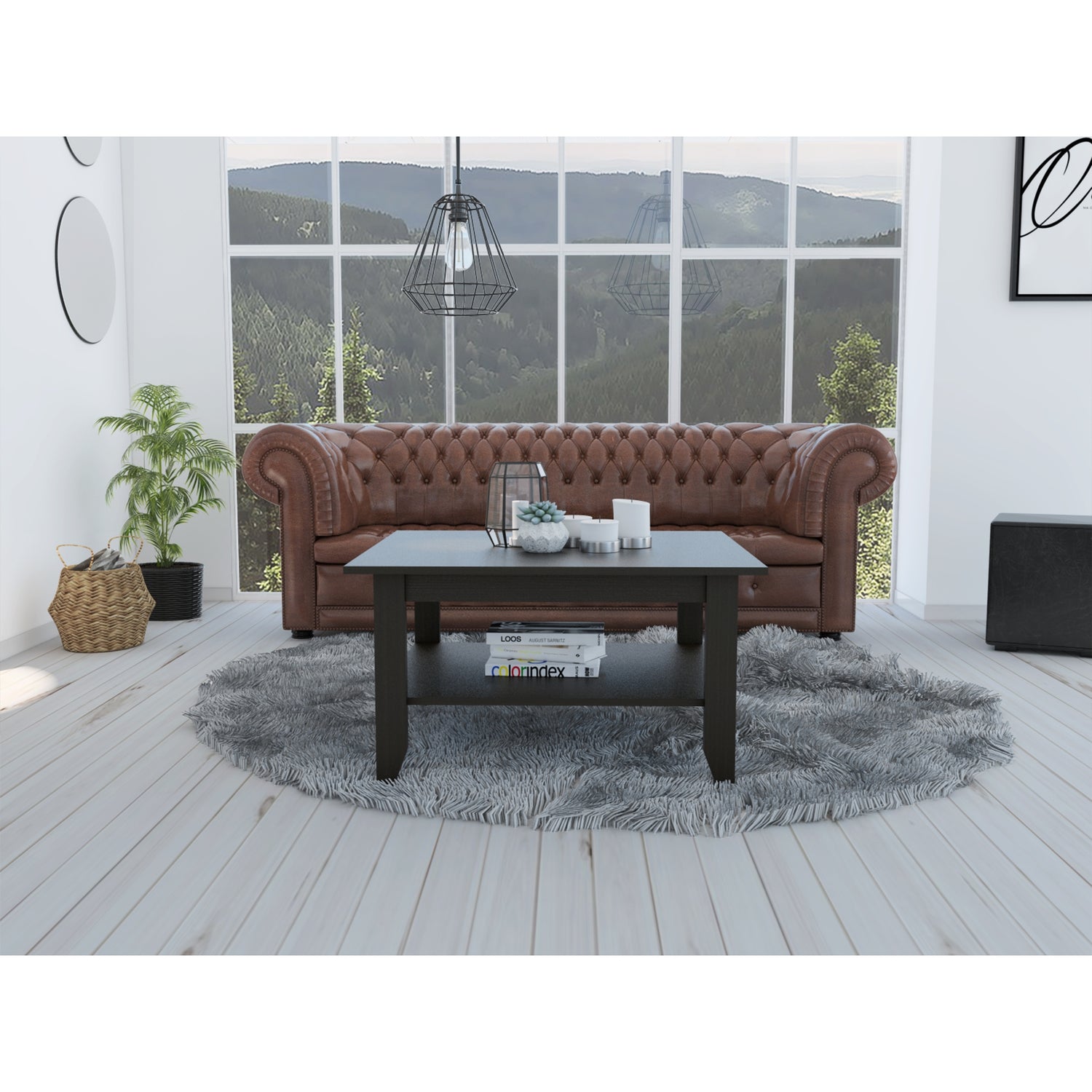 MESA DE CENTRO 1 ESTANTE FM-004N NEGRO - 5