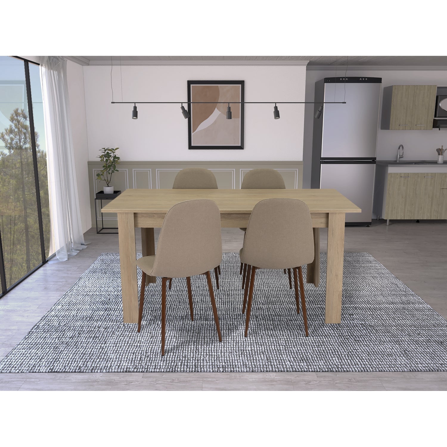 MESA DE COMEDOR FM-005C CAFÉ CLARO - 5