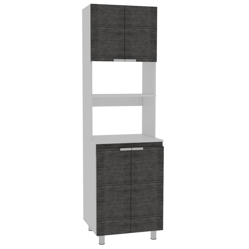 MUEBLE MICROONDAS 4 PUERTAS FM-005G GRIS Y BLANCO - 1
