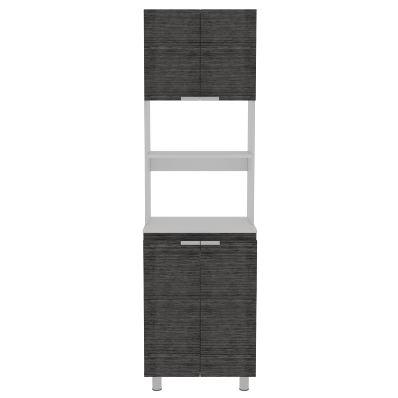 MUEBLE MICROONDAS 4 PUERTAS FM-005G GRIS Y BLANCO - 3