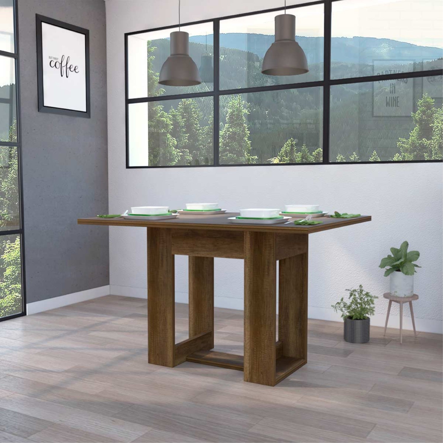 MESA DE COMEDOR FM-003O CAFÉ OSCURO - 6