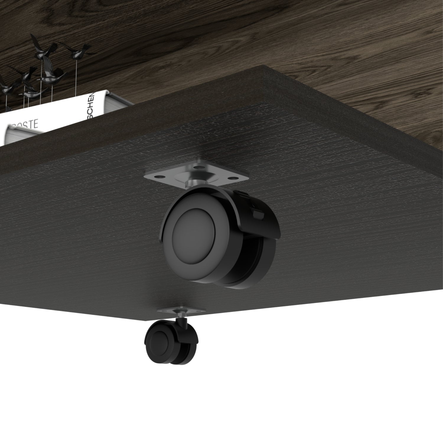 MESA DE CENTRO EXTENSIBLE FM-001O - CAFÉ OSCURO Y NEGRO - 10