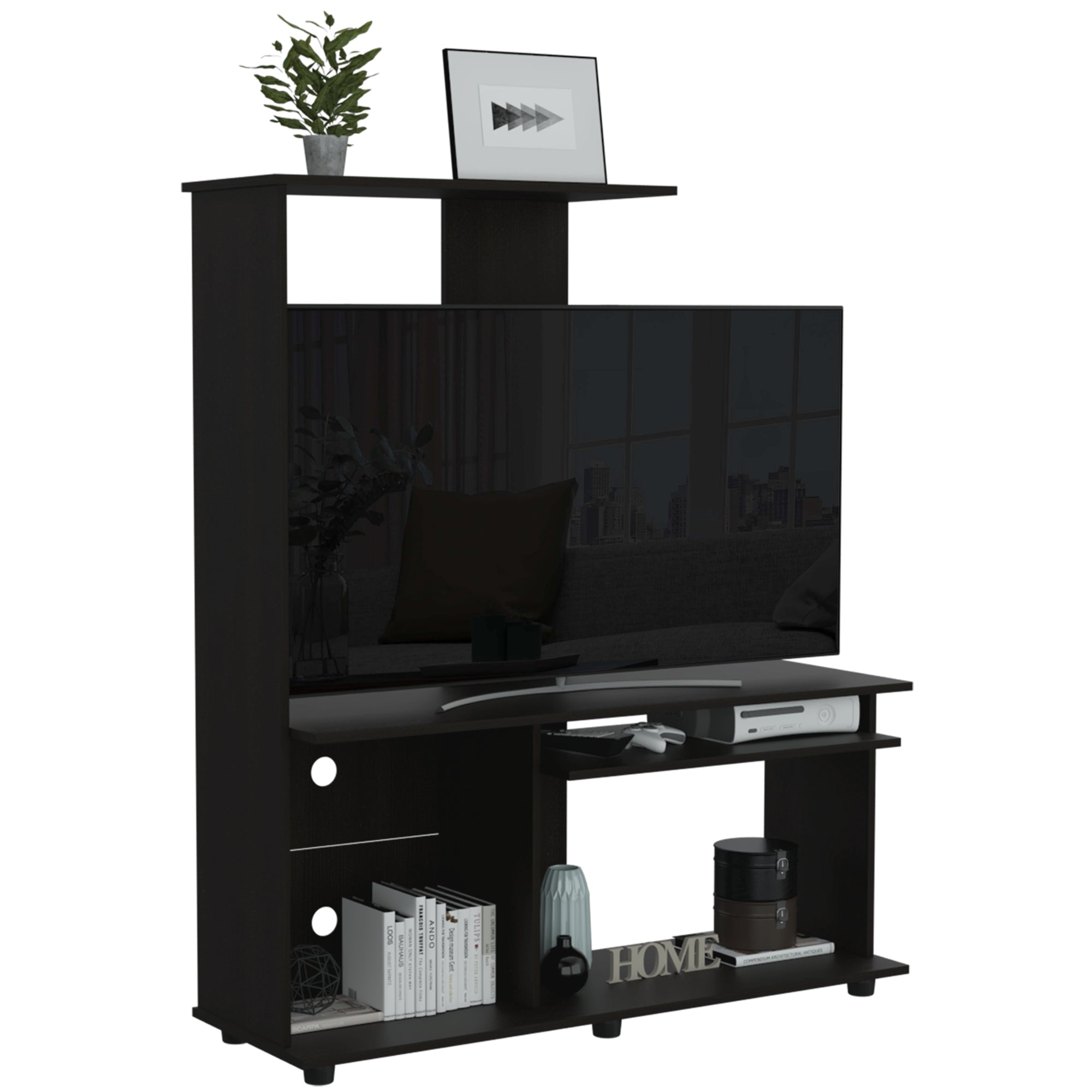 ESTANTE TV 50' CON 5 REPISAS FM-005N - NEGRO - 3