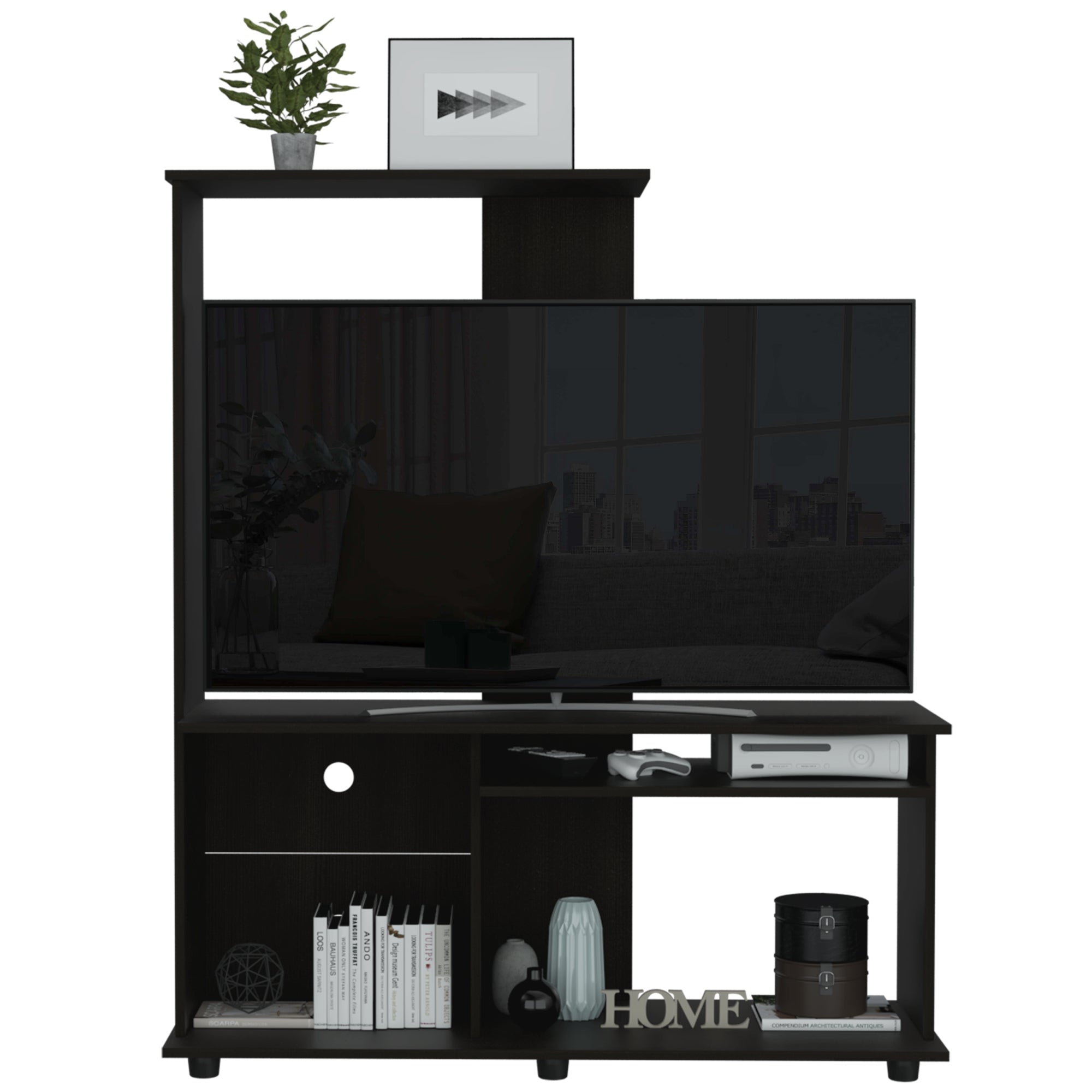 ESTANTE TV 50' CON 5 REPISAS FM-005N - NEGRO - 4