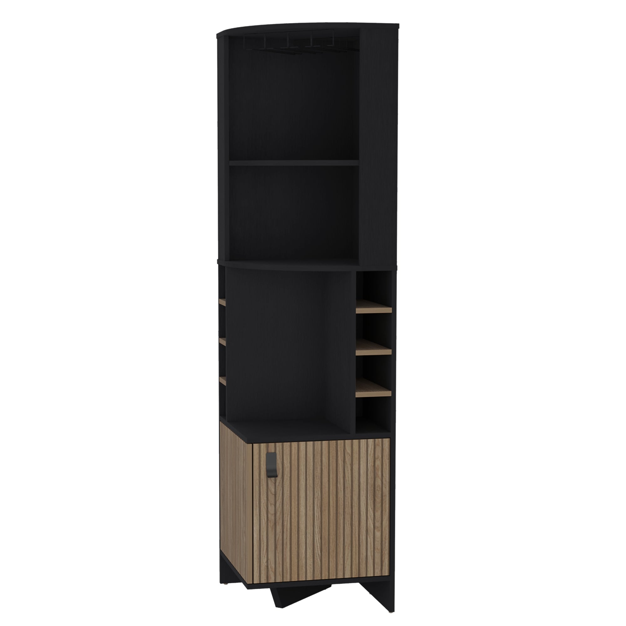 BAR ESQUINERO 8 BOTELLEROS Y PORTACOPAS FM-011N - NEGRO - 1