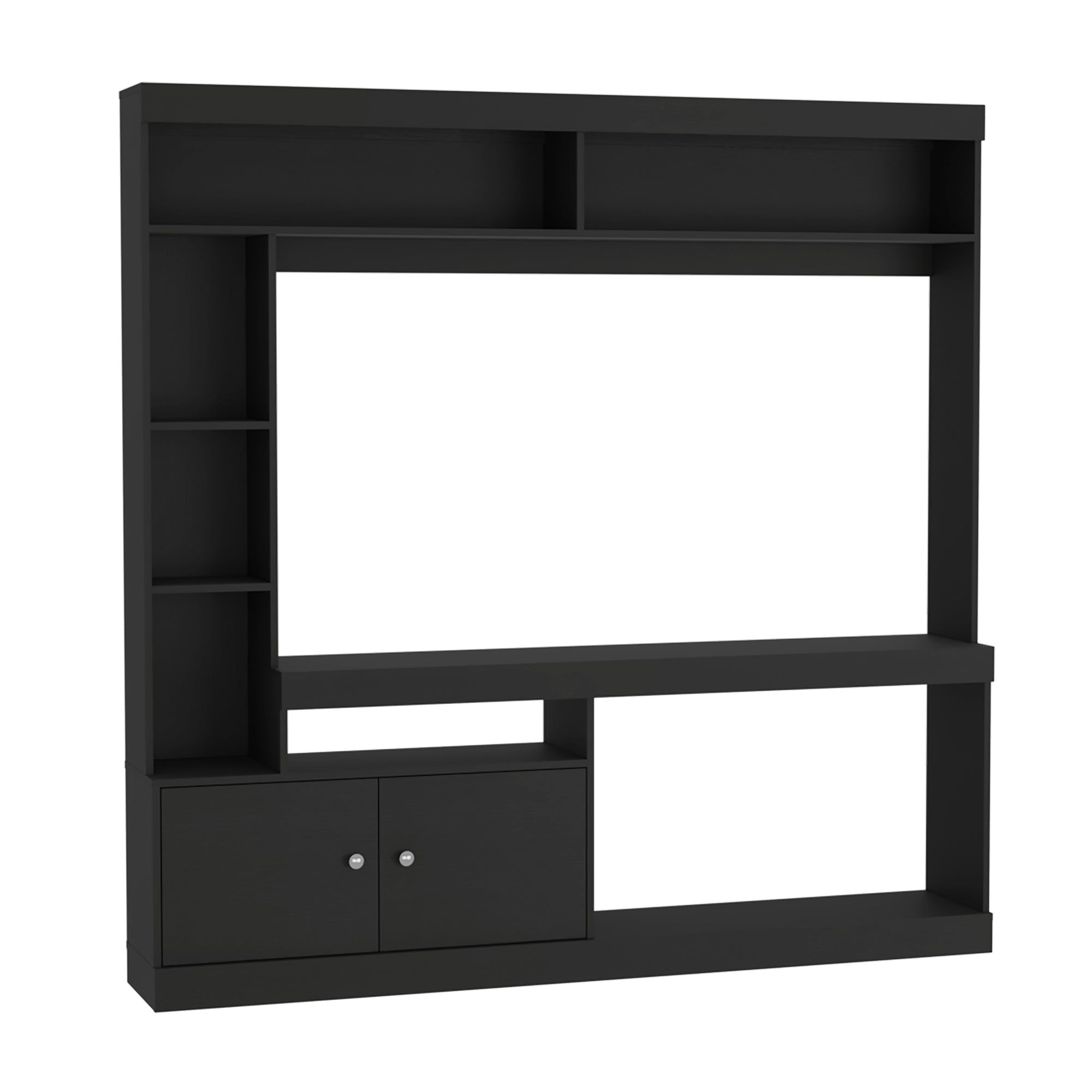 ESTANTE TV 55' CON 2 PUERTAS 7 REPISAS FM-003N - NEGRO - 2
