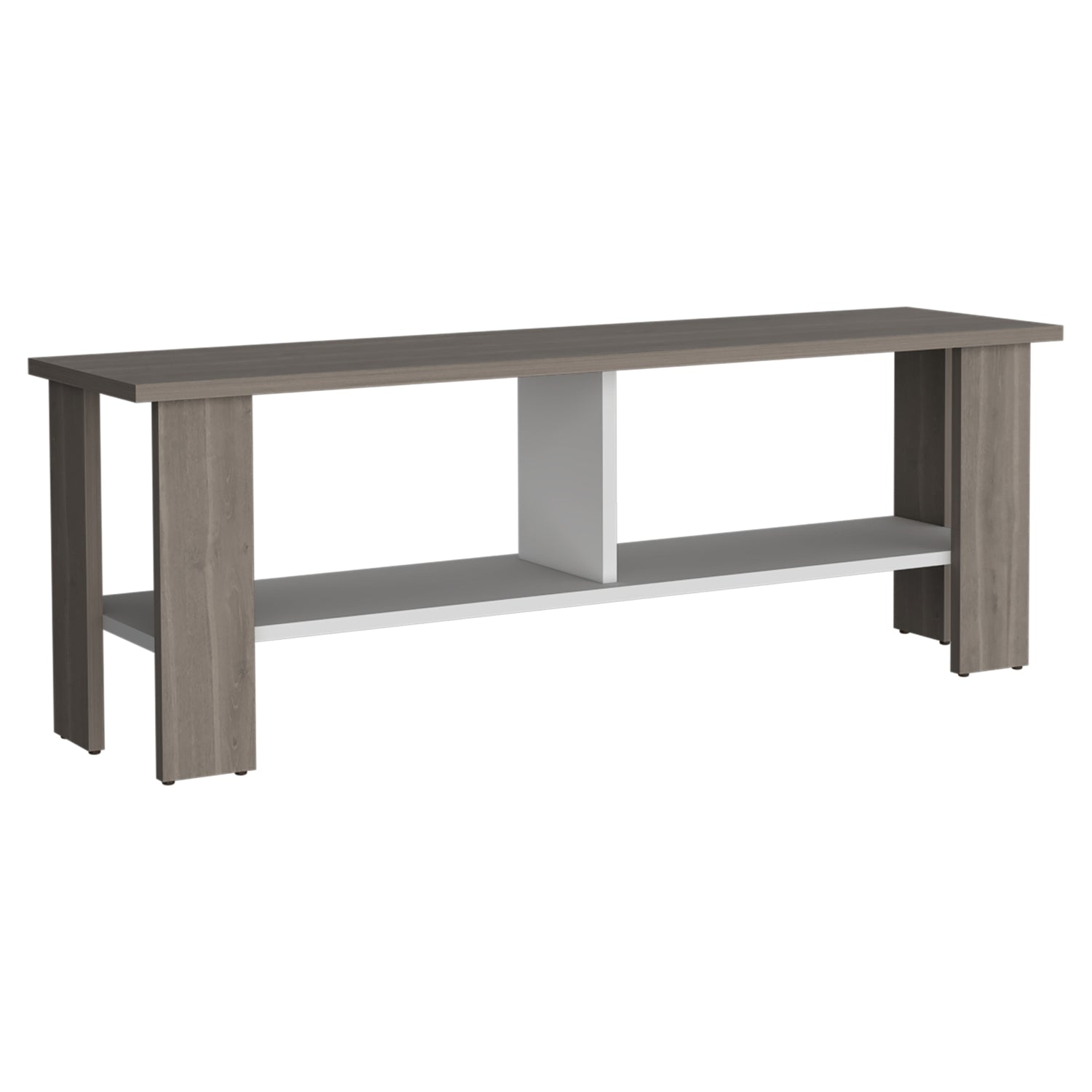 RACK TV 50' CON 2 REPISAS FM-031B BEIGE Y BLANCO - 1