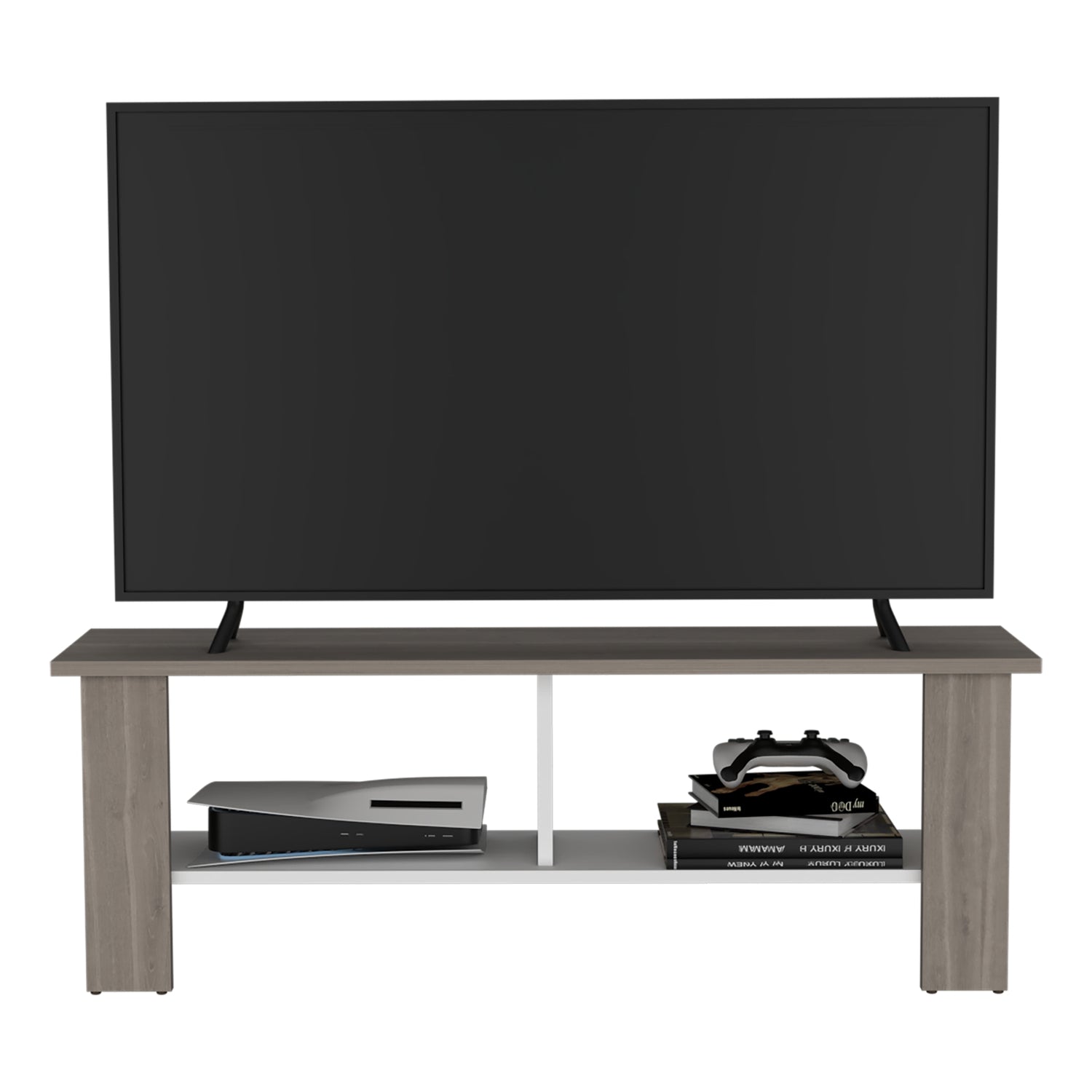 RACK TV 50' CON 2 REPISAS FM-031B BEIGE Y BLANCO - 3