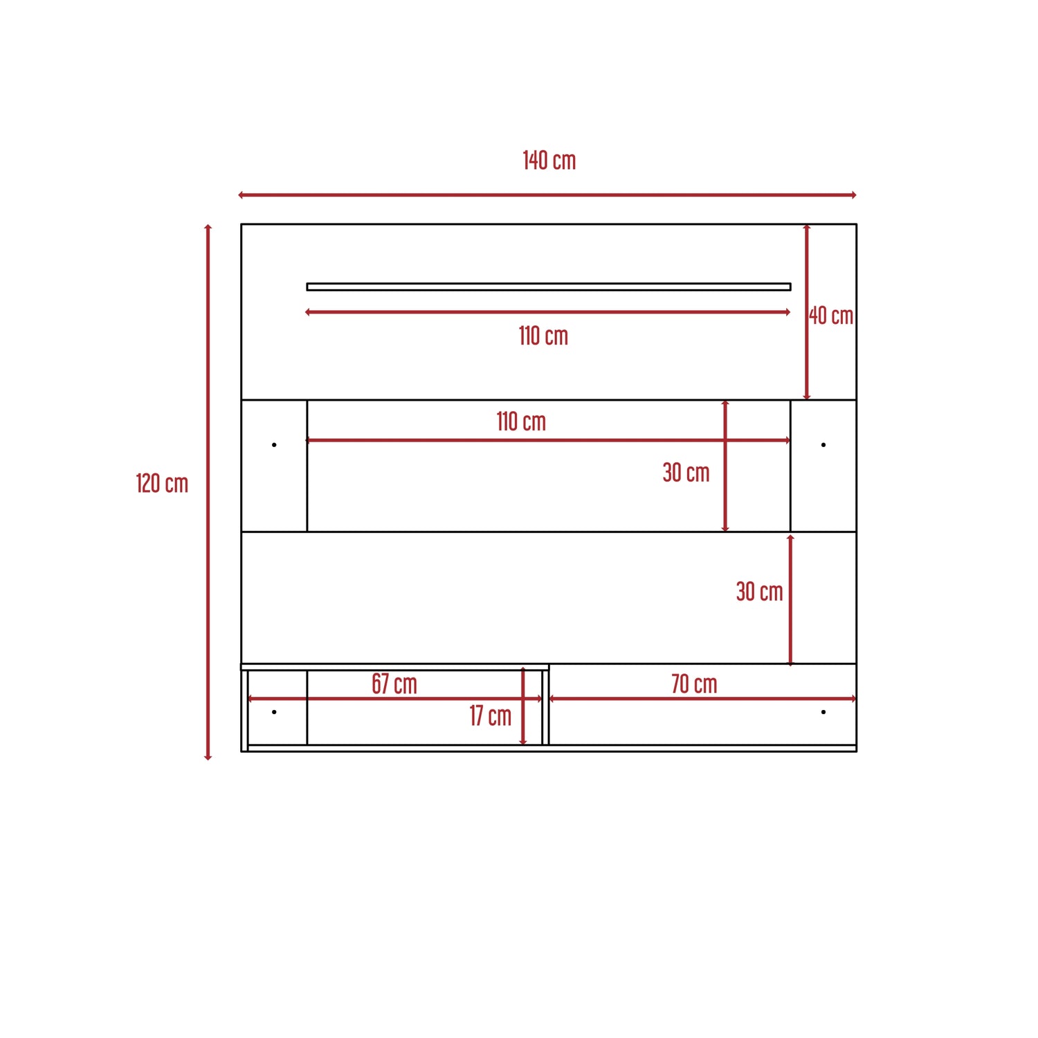 PANEL TV 55' 120X150X31,5 CM FM-001O - CAFE OSCURO - 7